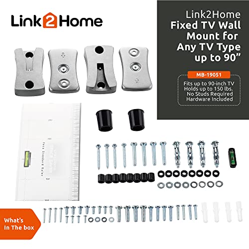 Link2Home Commercial Electric Series Fixed TV Wall Mount for 26 in. – 90 in. TVs - style: Fixed