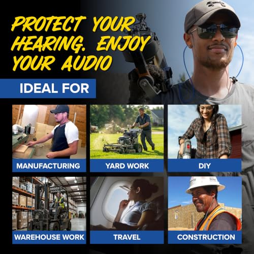 Plugfones Basic Wired Earplug Headphones, OSHA Compliant Foam Work Earbuds