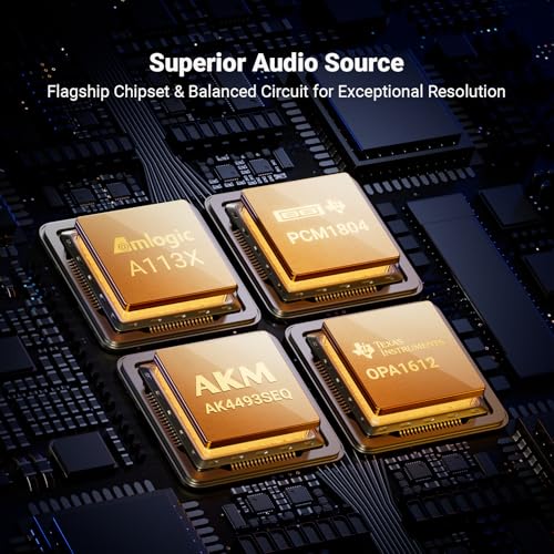 Fosi Audio S3 HiFi Music Streamer DAC Preamp, AK4493SEQ DAC Wi-Fi 6 Bluetooth 5.3, Digital Transport with XLR Balanced/Optical/Sub Out/HDMI eARC, AirPlay 2 Spotify Connect Tidal, 5-Band EQ