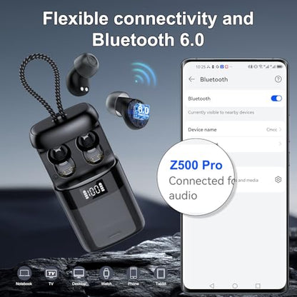 Sleep Earbuds Bluetooth 6.0 in Ear, Sleep Headphones with Sleep Monitor APP, 2026 New Mini Sleep Ear Buds with Small Earplugs for Side Sleepers, 48H Playtime Sleep Earphones with Sleep Mode Black - color: Black