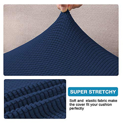Flamingo P Super Stretch Couch Cushion Cover 1 Pack Individual Seat Slipcover with Elastic Bottom, Machine Washable Furniture Protector (1 Seat Cushion Cover, Navy) - color: Navy, size: 1 Seat Cushion Cover
