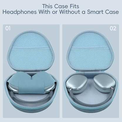 khanka Hard Carrying Case for Apple AirPods Max 2/Apple AirPods Max Wireless Over-Ear Headphones,Light Blue Case - color: Light Blue