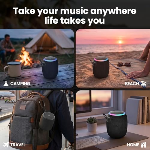 GEARit 15W Bluetooth Speaker, IPX6 Waterproof, RGB Lights, Beach & Travel | 10-Hour Battery, USB-C Charging, Bluetooth 5.3, TWS Stereo — Beach, Shower, Travel & Office, Hands-Free Calls - size: Portable - 16W