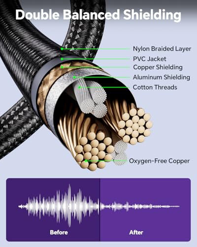 VCELINK XLR Cables 6ft 2 Packs, Male to Female XLR Microphone Cable | Gold-Plated 3-Pins Balanced Shieled Speaker Cable, AL & OFC Dual Shielded Balanced Mic Cord - style: 6 Feet