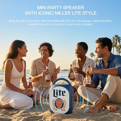 Gabba Goods Miller Lite Bluetooth Speaker, Portable Wireless Sound System, Dual 5W Drivers, Bluetooth 5.3, 50mm High-Fidelity Audio, AUX, USB, MicroSD, FM Radio, Built-in Mic & USB-C (Black, Curved) - color: Black
