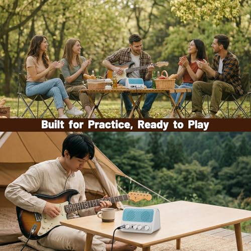 10W Rechargeable Mini Electric Guitar Amp w/ 30 Rhythms MELONARE MA-1