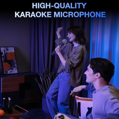 Wireless Microphone, Rechargeable Dual Cordless Handheld Dynamic Wireless Mics,NEWBAXS Karaoke Microphones with 1/4'' Output for Karaoke, Meeting, Singing, Church, Wedding