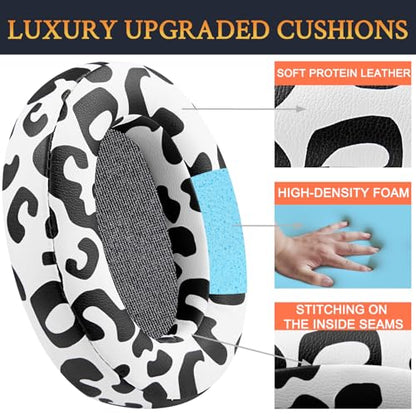 SOULWIT Earpads for Sony WH-XB900N/WH-CH710N/WH-CH720N/WH-RF400/MDR-RF895RK Headphones, Ear Pads Cushions with Soft Protein Leather, High Density Foam - Snow Leopard - color: Snow Leopard
