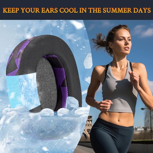 SOULWIT Earpads for SteelSeries Arctis 1/3/5/Arctis 7/7+/7P/7P+/7X/7X+/9/9X/Pro/Prime(Do Not Fit Any Arctis Nova) Headset, Cooling Gel Ear Pads Cushions with Ice Silk Fabric - Purple Black - color: Purple Black