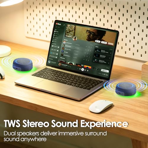Dual Bluetooth Speaker Set with TWS & Magnetic Base Wireless Speakers - color: Gray