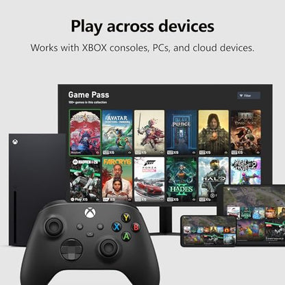 XBOX Wireless Gaming Controller | Carbon Black | Consoles, PCs, TVs, mobile, and more | Textured Grip | Wireless, Bluetooth, USB-C Connectivity - style: Carbon Black
