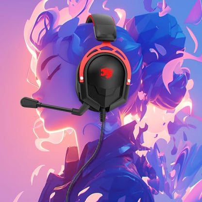 IMYB A88 Gaming Headset with Mic for Ps5, Pc, Xbox One Series X/s, Ps4, Switch, Stereo Wired Noise Cancelling Headphones with Microphone for Computer, Laptop, Mac, Nintendo, Games (Red) - color: BlackRed