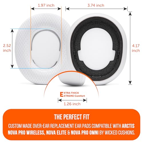 WC Freeze Nova Pro Wireless - Earpads for Arctis Nova Pro Wireless & More | Made by Wicked Cushions | Also fits SteelSeries Nova Elite & Nova Pro Omni(Doesn't Fit Other Models) | White - color: White