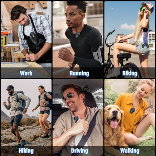Wearable Bluetooth Speaker, Clip-on Wireless Portable Speakers, IP56 Waterproof Clip Speaker Up to 18 Hours Battery Life, Built-in Mic for Hands-Free Music/Calls, Work/Outdoor, Black