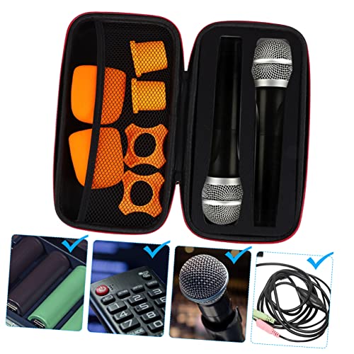 Double Microphone Storage Case Bag with Dual-sided Organization