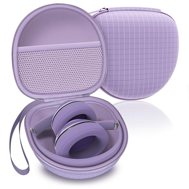 Headphone Case Compatible with Soundcore Anker Q20i/Q30, Beats Solo 4/Studio Pro, Tune 510BT/520BT, BERIBES/KVIDIO/JLab JBuds Lux ANC/TOZO HT3/Skullcandy Over-Ear Headphones Case Hard Shell(Purple) - color: Purple