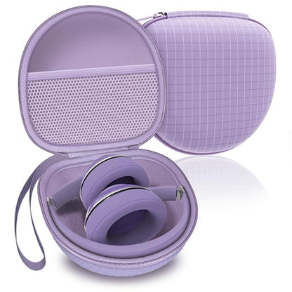 Headphone Case Compatible with Soundcore Anker Q20i/Q30, Beats Solo 4/Studio Pro, Tune 510BT/520BT, BERIBES/KVIDIO/JLab JBuds Lux ANC/TOZO HT3/Skullcandy Over-Ear Headphones Case Hard Shell(Purple) - color: Purple