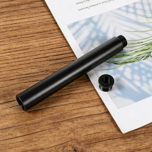 6-Inch Mic Stand Extension Tubes, Universal 5/8-27" Thread Heavy Duty Aluminum Alloy Microphone Extender Pipe with 5/8" to 3/8" Adapter for Most Mic Booms, Desk Base, Boom Arm, Podcast Setup