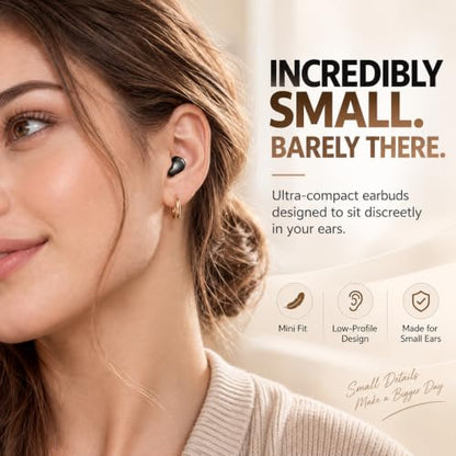 Invisible Sleep Earbuds for Side Sleepers, Ultra-Small Wireless Bluetooth, Mini Headphones with 24H Playtime, Diamond-Cut Case, for Work and Office(Skin) - color: Skin