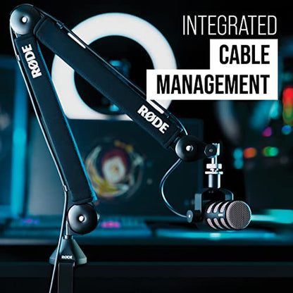 Rode Podcaster USB Mic and PSA1+ Studio Arm with Cable Management, Black