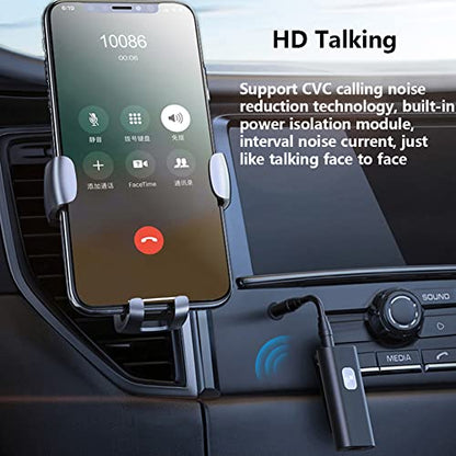 Upgraded Bluetooth 5.0 Music Receiver, 3.5Mm Aux Wireless Audio Adapter with 20H Battery Life Support TF Card Playback for Car Home Stereo Headphones PC TV