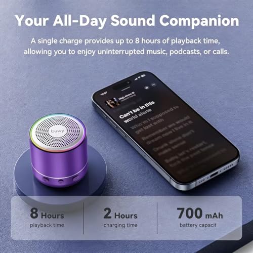 Small Speaker,2026 Brief Design Portable Bluetooth Speaker with Loud Stereo Sound and Robust Bass, Mini Speaker Easy to Carry, IPX7 Waterproof Speaker for Shower, Room Purple - color: Purple