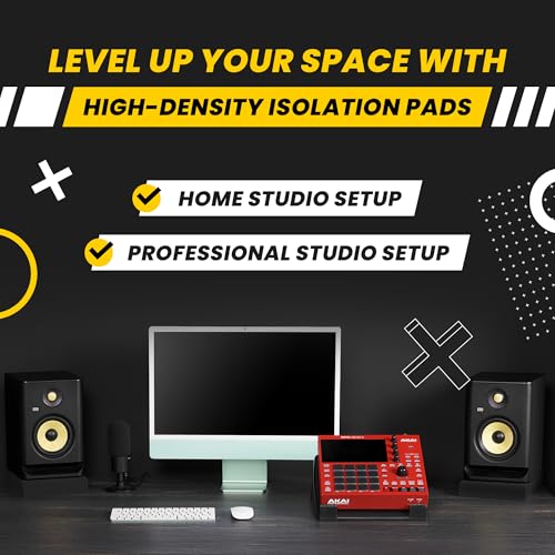 Studio Monitor Isolation Pads suitable for 6.5, 7 and 8 Inches Large Speakers | Reduce Vibrations and Fits most Stands - Pair | SMPad 8 - size: for 6''-8'' Speakers
