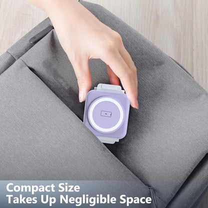 Travel Charger for Samsung Multi Devices, Foldable 3 in 1 Wireless Charging Station Fast Charging Stand/Pad Compatible for Samsung Galaxy S25/S24/S23/S22/S21/Note20 Galaxy Watch8/7/6/5/4/Galaxy Buds4 - color: Violet