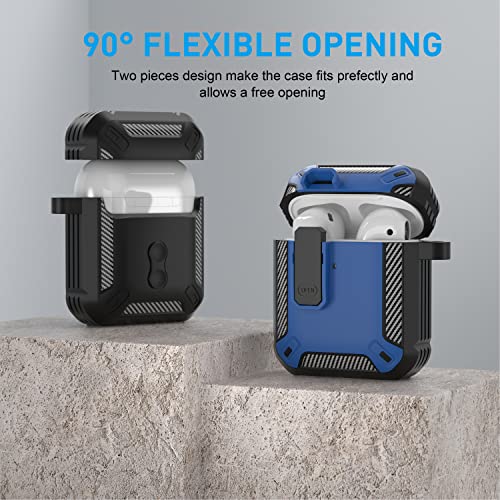 for AirPods 1/2 Case Cover with Magnetic Lock, Blue - color: Blue, size: AirPods 2 Case 2019
