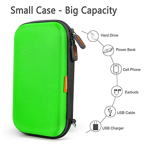 Power Bank Storage Case – GLCON Hard EVA Protective Travel Case | Small Electronic Carrying Pouch for Hard Drive, Cell Phone, Charging Cable, External Battery, Earbuds (Light Green) - color: Light Green