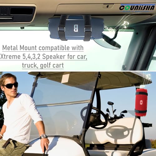 Metal Wall Mount compatible for jbl Xtreme 5,4 Speaker for Jet Ski/Boat | secure holder durable Bracket with adjustable strap for jbl xtreme3,2 for Ceiling,PWC's,Snowmobile (black)