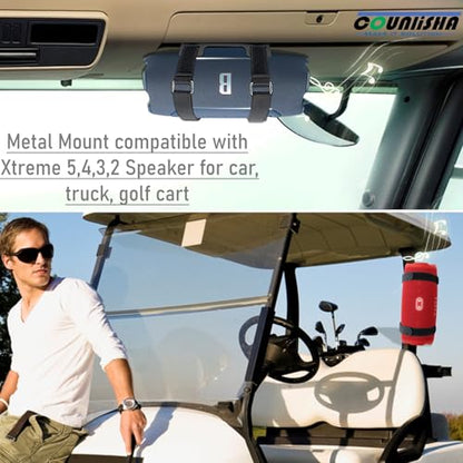 Metal Wall Mount compatible for jbl Xtreme 5,4 Speaker for Jet Ski/Boat | secure holder durable Bracket with adjustable strap for jbl xtreme3,2 for Ceiling,PWC's,Snowmobile (black)