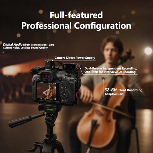 DJI Mic 3 (2TX+1RX+Charging Case), All in one Mic with Canon MI Hot Shoe | Wireless Mini Mic for iPhone/Camera/Android, Ultralight, Adaptive Gain Control, 28hrs Use, Vlog, Noise Cancelling