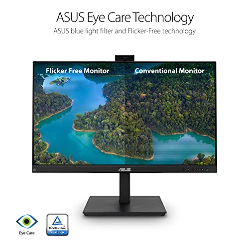 ASUS BE279QSK 27 Inch 1080P FHD Computer Monitor, Webcam, HDMI, DisplayPort - size: 27 Inch, style: Webcam Height Adjustable