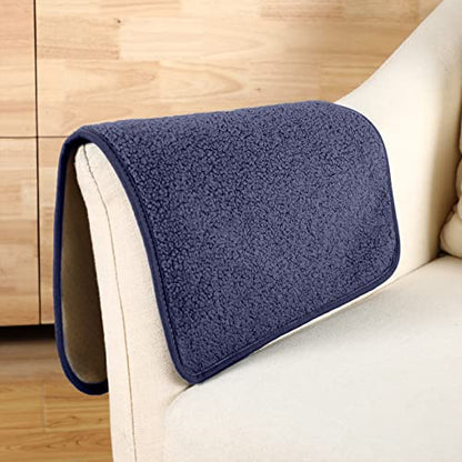 Frienda 2 Pieces Recliner Headrest Covers Sofa Headrest Protector for Recliner Chair Couch Furniture Non Slip for Living Room(Dark Blue) - color: Dark Blue