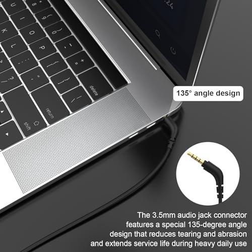 QC35 Audio Cable for Bose QuietComfor/Ultra QC25 QC35II QC45 700 Headphones | 2.5mm to 3.5mm Aux Cable for Bose OE2, SoundTrue, SoundLink Headphones, MP3, MP4, Tablets, Laptops, PCs, 135° Angle Plug, 5ft - style: Angle Jack
