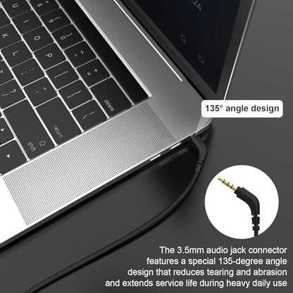 QC35 Audio Cable for Bose QuietComfor/Ultra QC25 QC35II QC45 700 Headphones | 2.5mm to 3.5mm Aux Cable for Bose OE2, SoundTrue, SoundLink Headphones, MP3, MP4, Tablets, Laptops, PCs, 135° Angle Plug, 5ft - style: Angle Jack