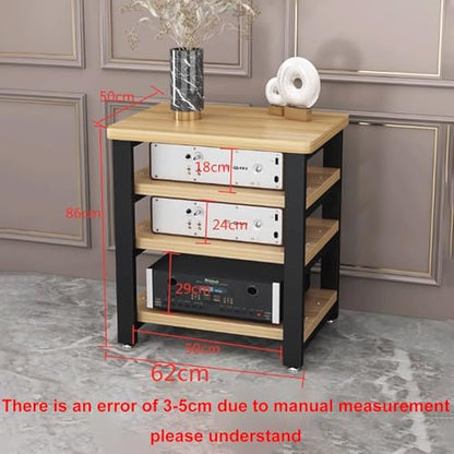 Display Shelf Stand, Small Shelf Stand, Media Stand, Rack Audio Tower Heavy Duty with Non-Slip Footpads 3 Colors 3 Sizes,Brown4 Layer - color: Brown, size: 4 layer