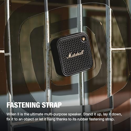 Marshall Willen II Portable Bluetooth Speaker - Rugged Waterproof/Dust-Proof Design | Loud Stereo Sound, Deep Bass | Compact and Wireless for Travel and Outdoors - Black and Brass - color: Black