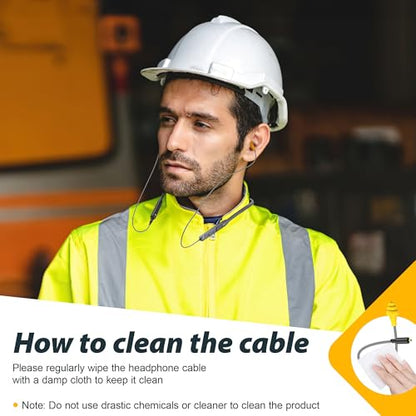 2pcs Replacement Work Earbuds Cables for Model#MI04N Wireless Neckband Replaceable Earbuds (Grey & Yellow) - color: Grey & Yellow