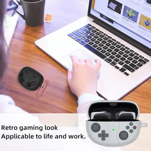 Silicone Case Compatible with Bose Ultra Open Earbuds with Cleaning Kit, Cute Game Design Soft Protective Cover Compatible with Bose Open Ear Cover - color: Black