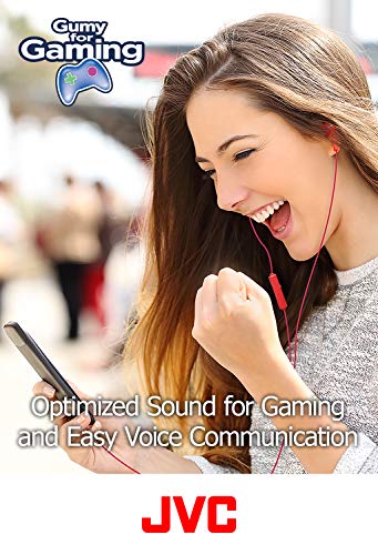 JVC Gumy Gamer, in Ear Earbud Headphones with Mic, Remote, and Mute Switch for Gaming and Chatting, Powerful Sound, Comfortable and Secure Fit, Silicone Ear Pieces S/M/L - HAFX7GA (Blue),Medium - color: Blue