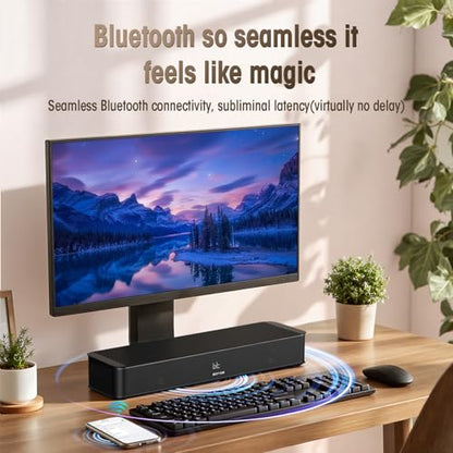 BESTISAN 2.1ch Sound Bar with Built-in Subwoofer, 120W Peak Power, HDMI ARC/Opt/AUX/USB/Bluetooth 5.3, 3 EQ Modes & Volume Boost, 16.5" All-in-One for TV/PC/Gaming/Projector - size: 16.5 inch