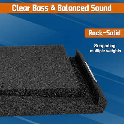UCINNOVATE 2 Pack High-Density Acoustic Foam Speaker Riser for 5”- 6” Speakers, Prevent Vibration Studio Monitor Isolation Pads, Subwoofer Isolation for Sound Improvement