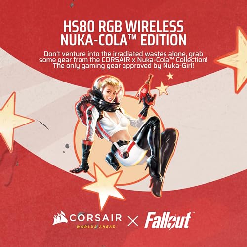 Corsair HS80 RGB Wireless Fallout Nuka-Cola Edition Multiplatform Gaming Headset – Dolby Atmos, Lightweight, Broadcast Quality Microphone – PC, Mac, PS5, PS4