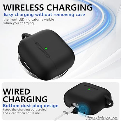 Ljusmicker for AirPods 5/4 Case (2026/2024) with Magnetic Lock,Black - color: B2-Black