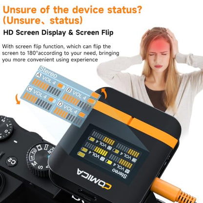 COMICA Vimo Q 4 Channel Wireless Lavalier Microphone with 48kHz/24bit Sound - color: Black