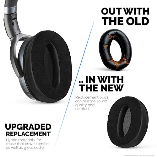Replacement Hybrid Earpads for Sennheiser HD4.50BT HD4.50BTNC HD450BT HD4.50SE HD4.40BT HD4.30G HD4.20S HD458BT HD450 HD400S HD 350BT. PU Leather Velour Memory Foam, Extra Comfort - Brainwavz (Black) - color: Hybrid Black