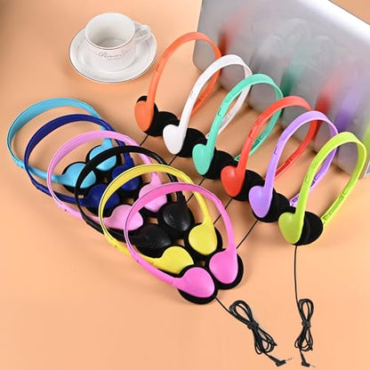 Classroom Headphones Bulk 25 Pack Class Set for School Students Kids and Adult -Sturdy Wired 3.5mm Plug (Mixed, 25 Pack) - color: Mixed, size: 25 Pack