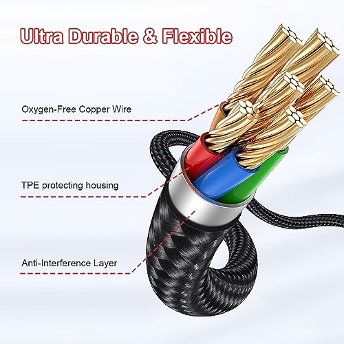 AW920H Detachable Gaming Headset Cable Compatible with Alienware AW720H AW310H AW510H 988 Alienware Dell Gaming Headset,Nylon Braided Wire with Inline Mute Switch and Volume Controller(5.5ft) - color: Black